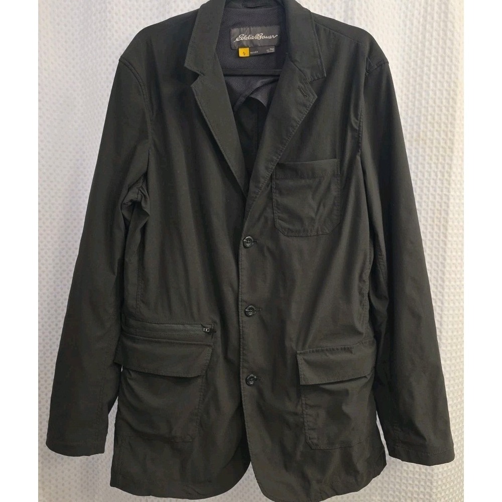 Eddie Bauer Men's Gray Travex Button Blazer Jacket , Size T42 Large